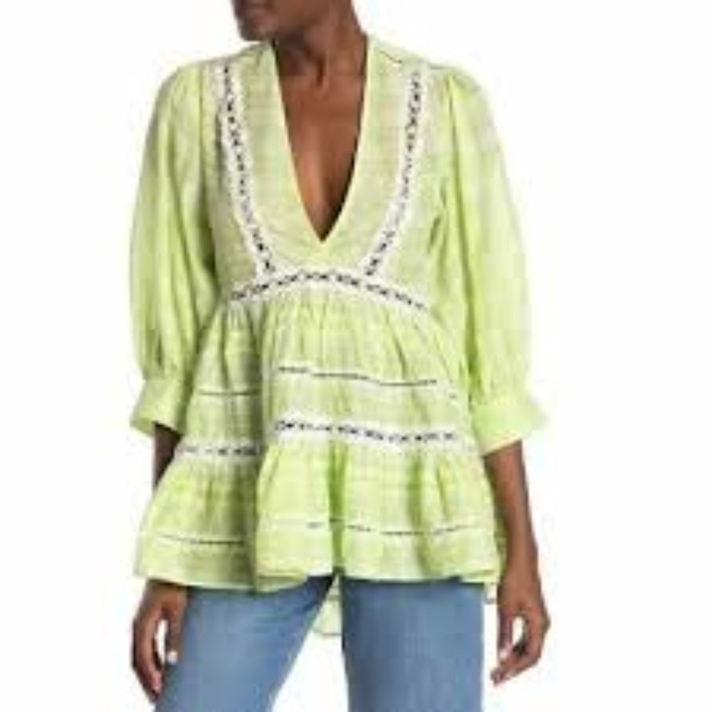 Free People Sz M Time Out Lace Tunic - Picture 1 of 8